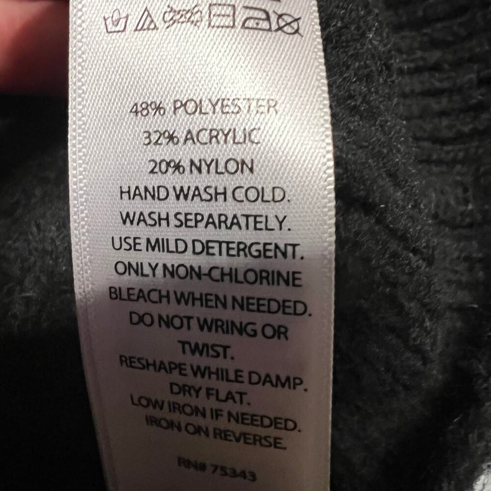 Cupcakes and Cashmere Sweater Vest Womens Large Black Knit Moc Neck Preppy - Picture 7 of 7